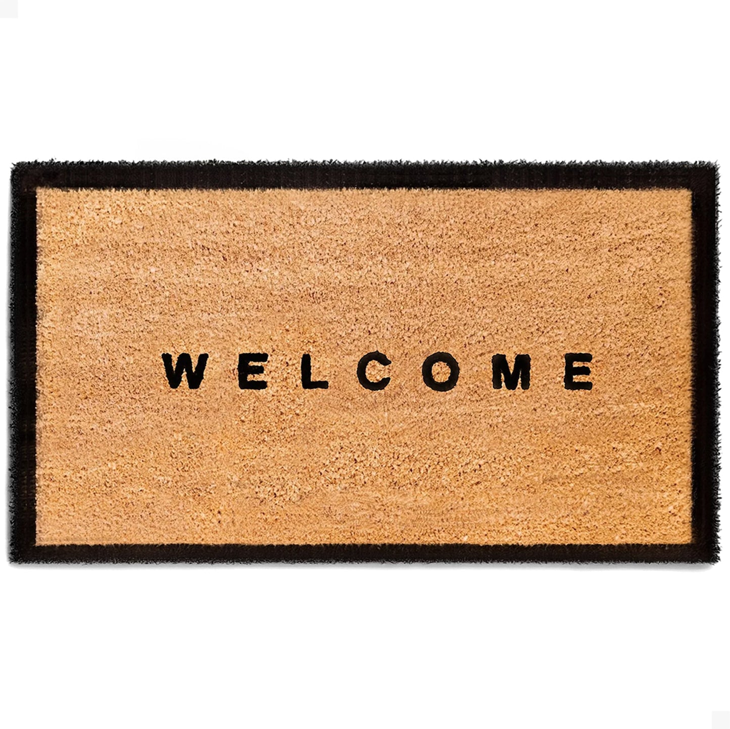 Welcome w/ Border Natural Coir Doormat