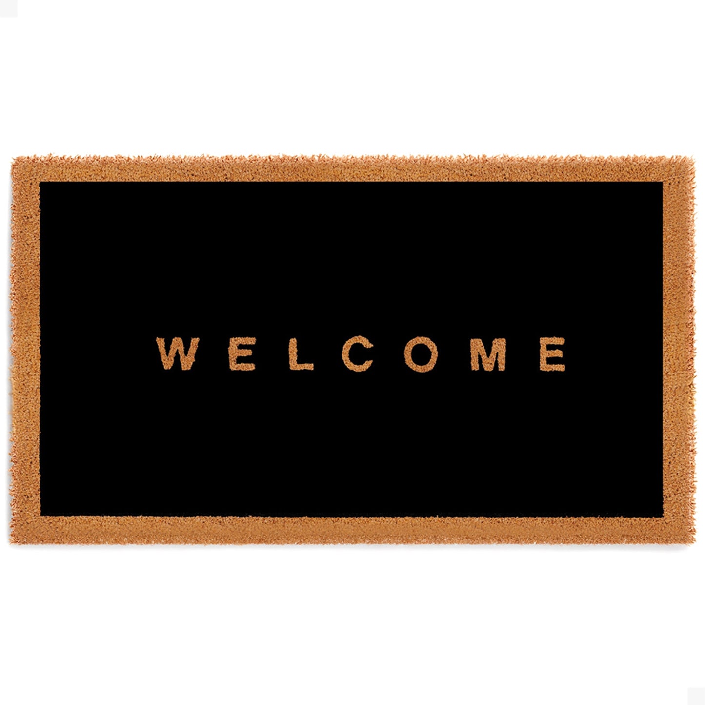 Welcome Canvas Natural Coir Doormat