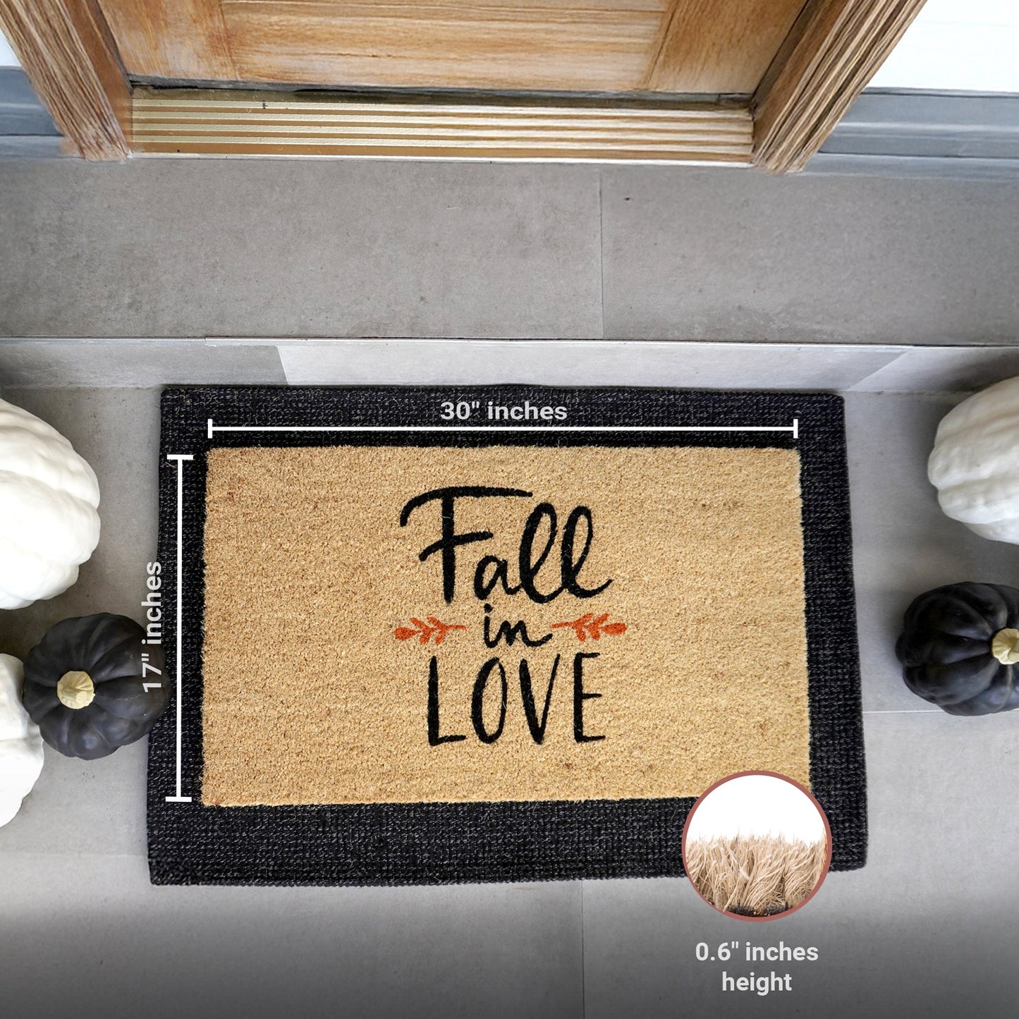 Fall in Love Natural Coir Doormat