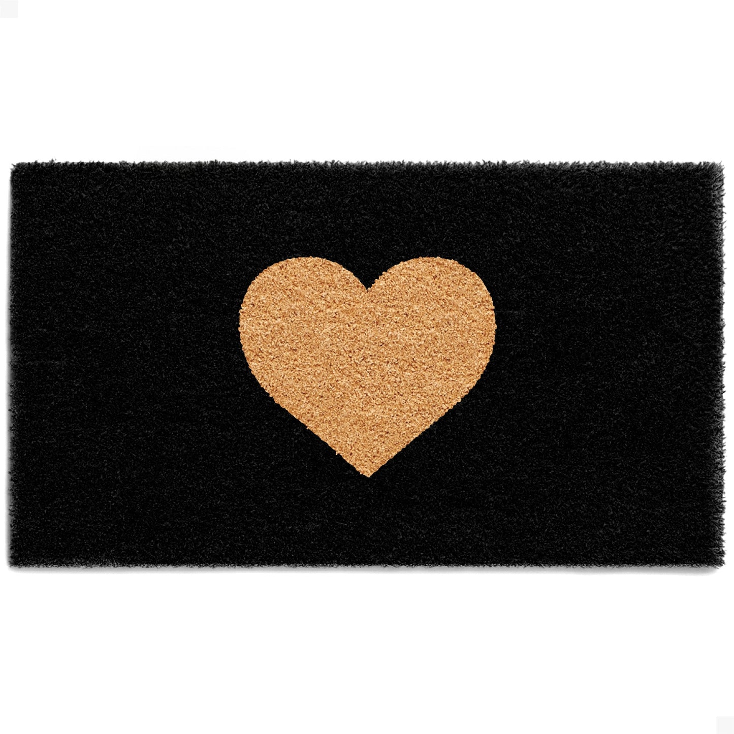 Midnight Heart Natural Coir Doormat