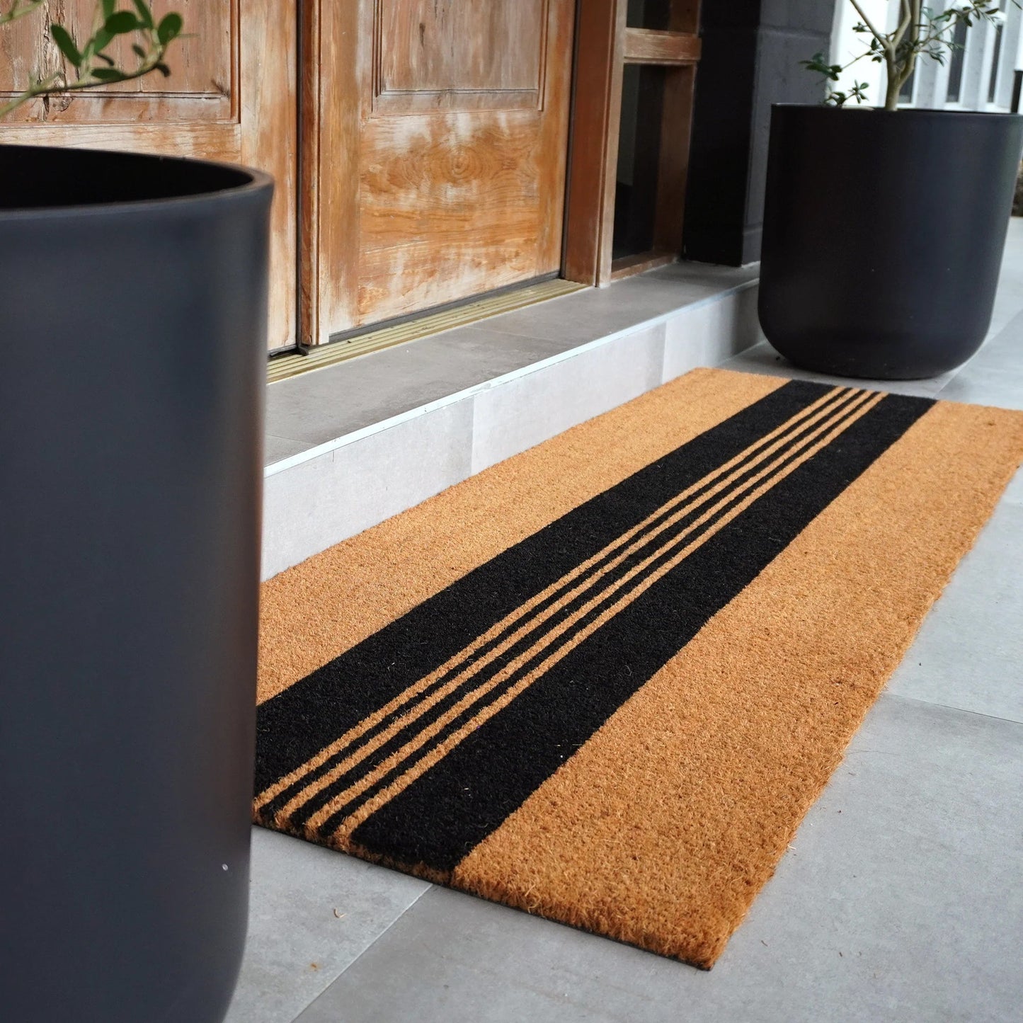 Parallel Charm Natural Coir Doormat - 24x72