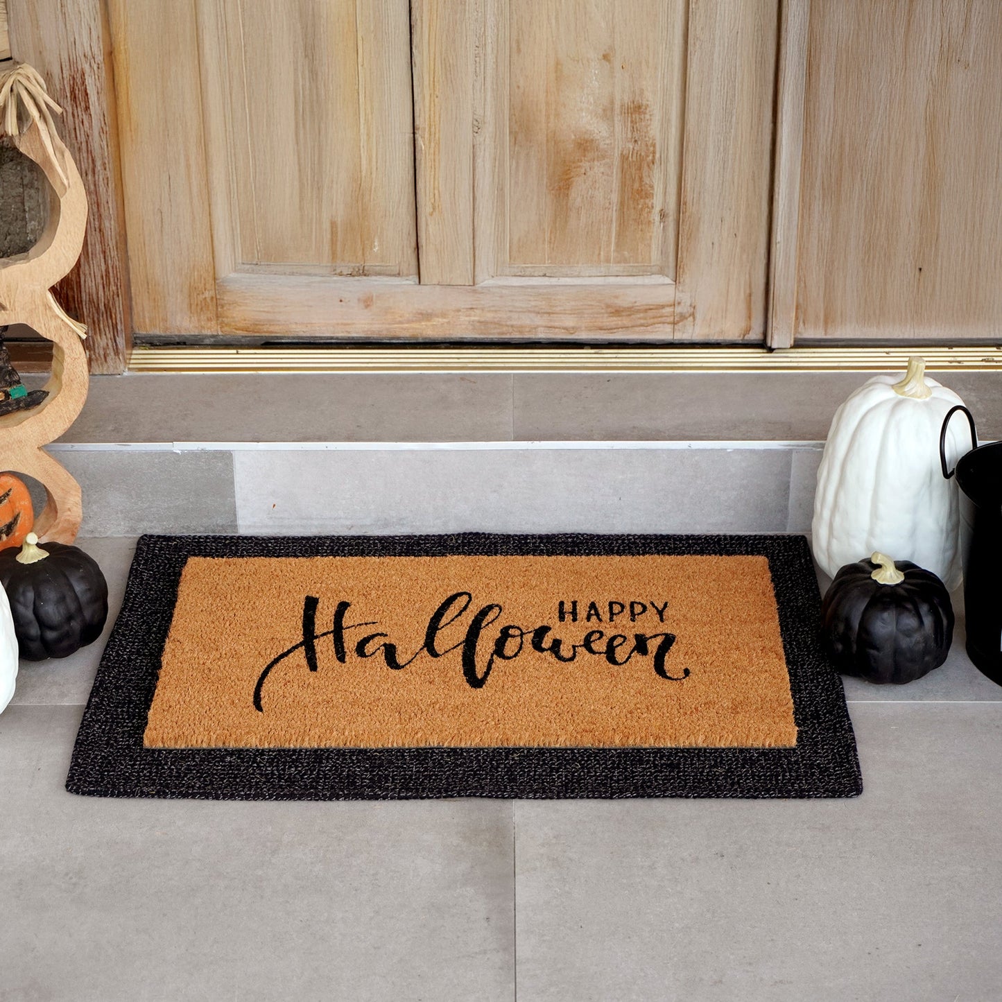 Happy Halloween Natural Coir Doormat