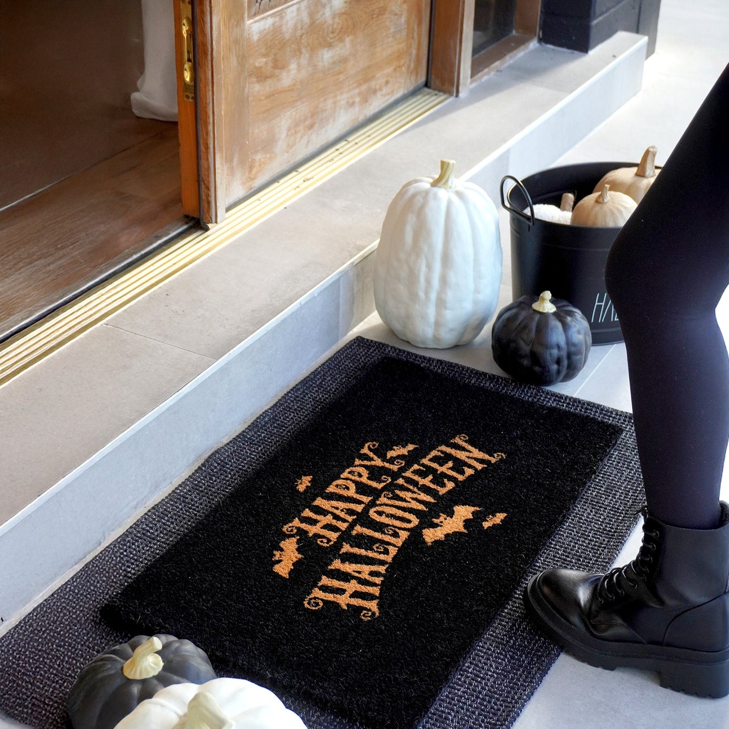 Festive Fright Natural Coir Doormat