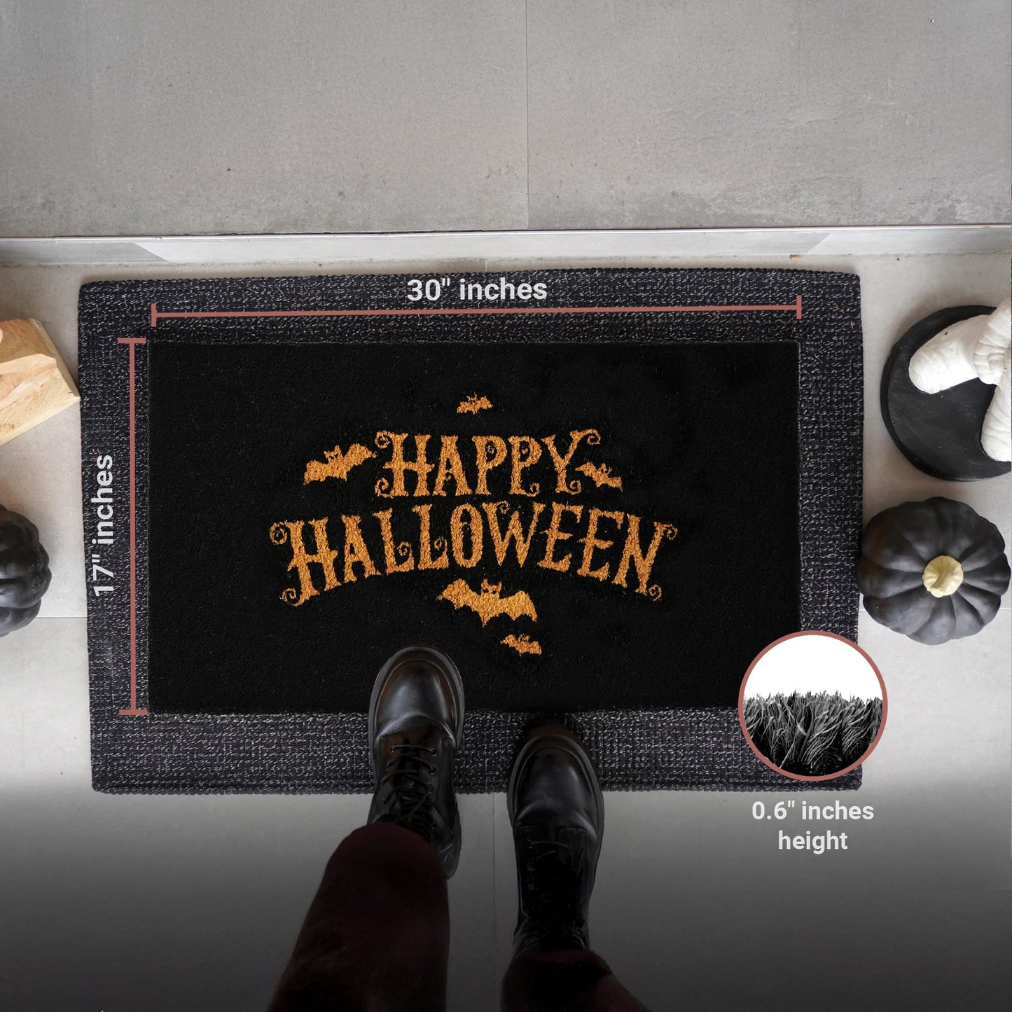Festive Fright Natural Coir Doormat