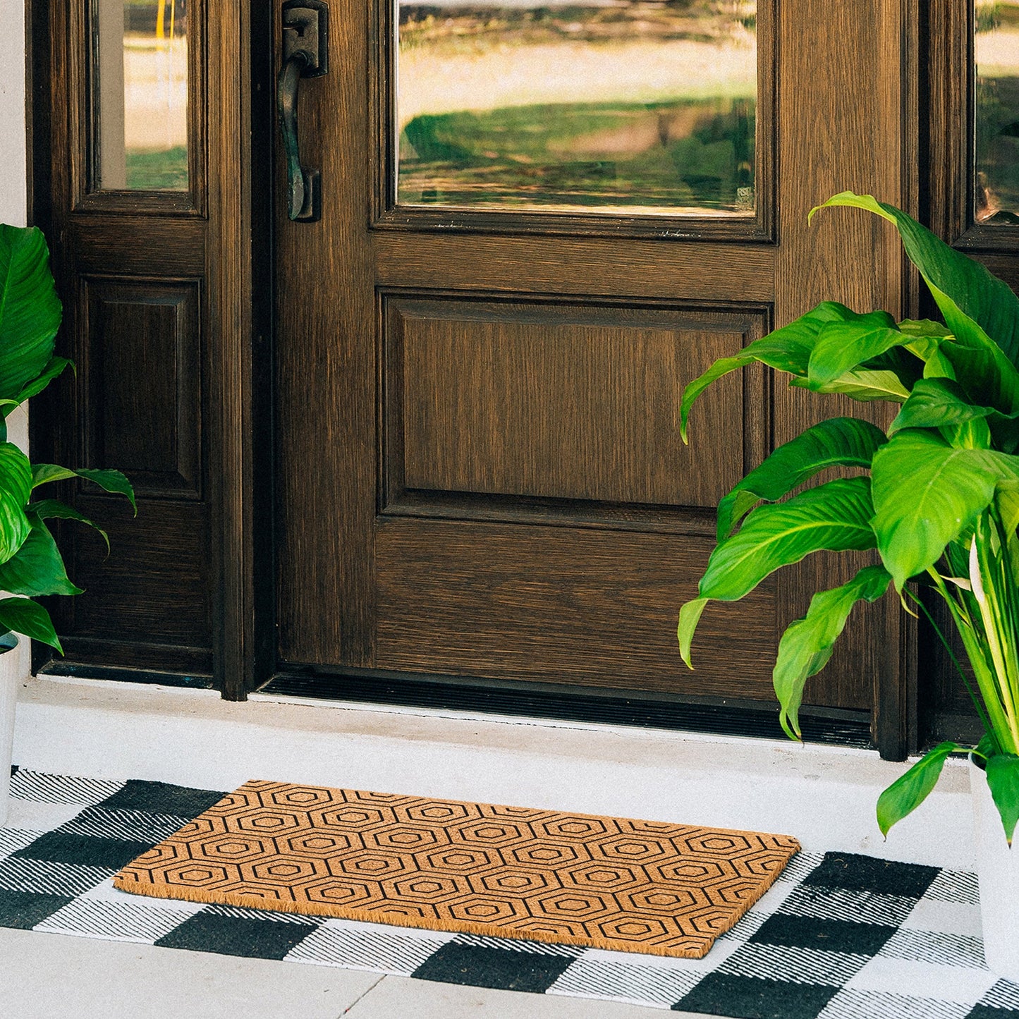 Hexa Charm Natural Coir Doormat