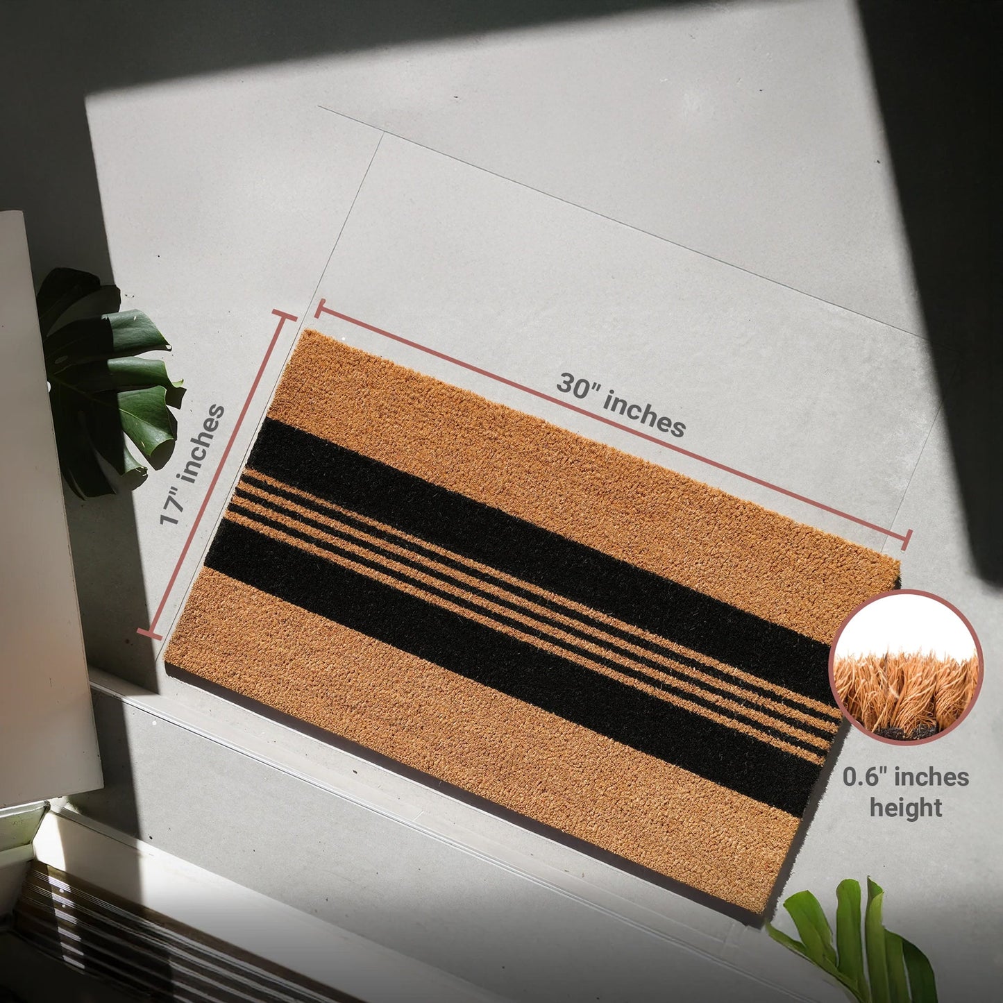 Parallel Charm Natural Coir Doormat