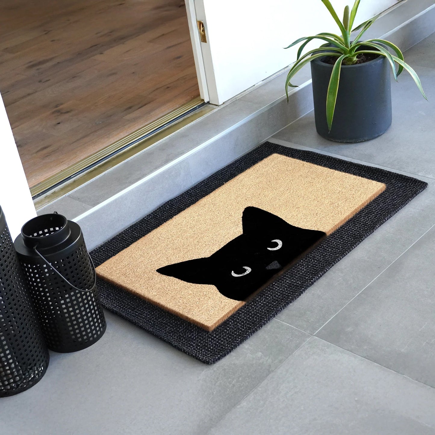 Curious Cat Natural Coir Doormat