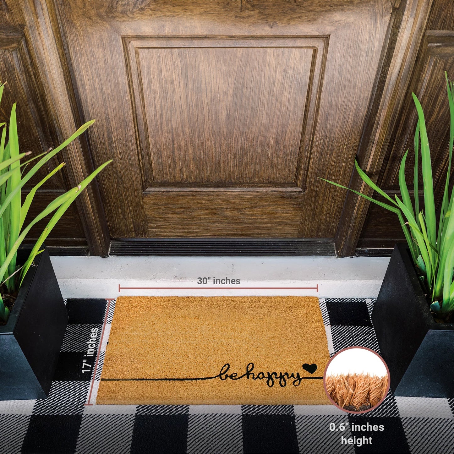 be happy Natural Coir Doormat