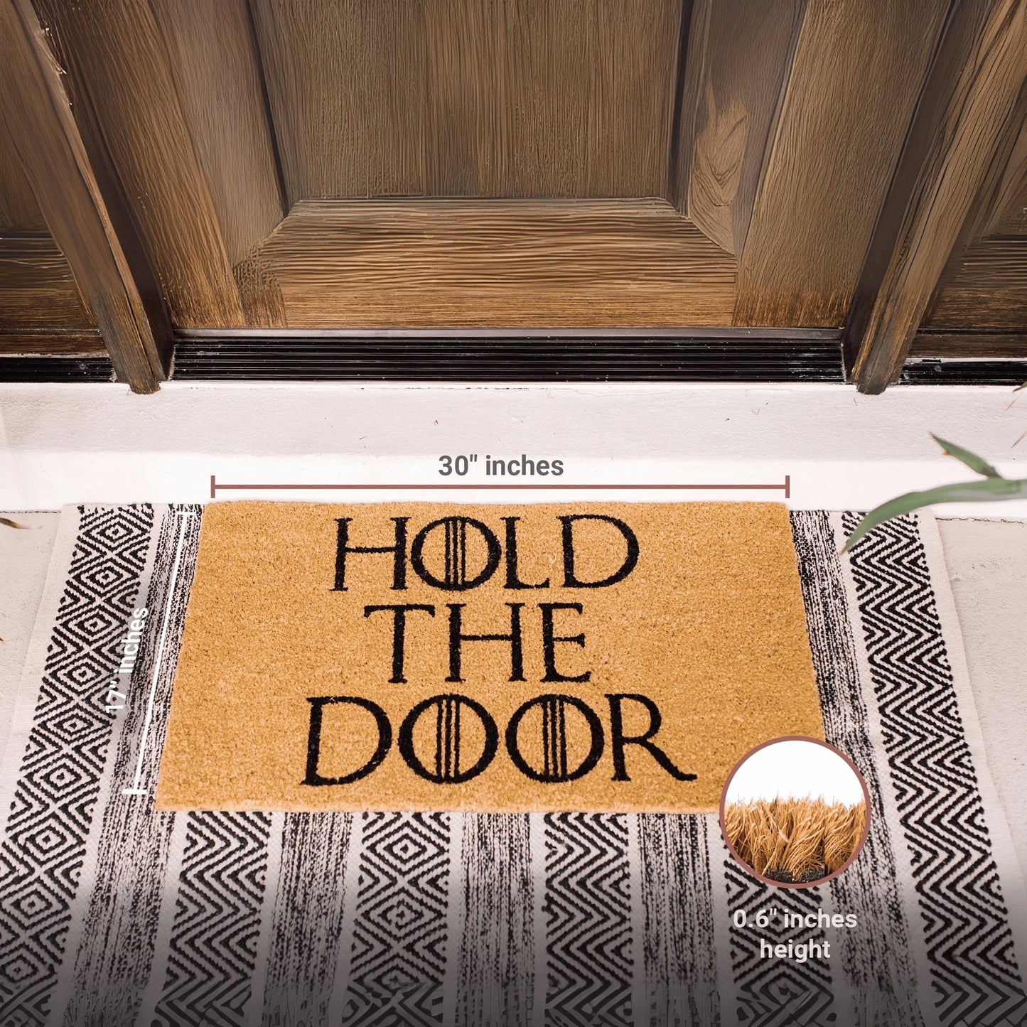 Hold the Door Natural Coir Doormat
