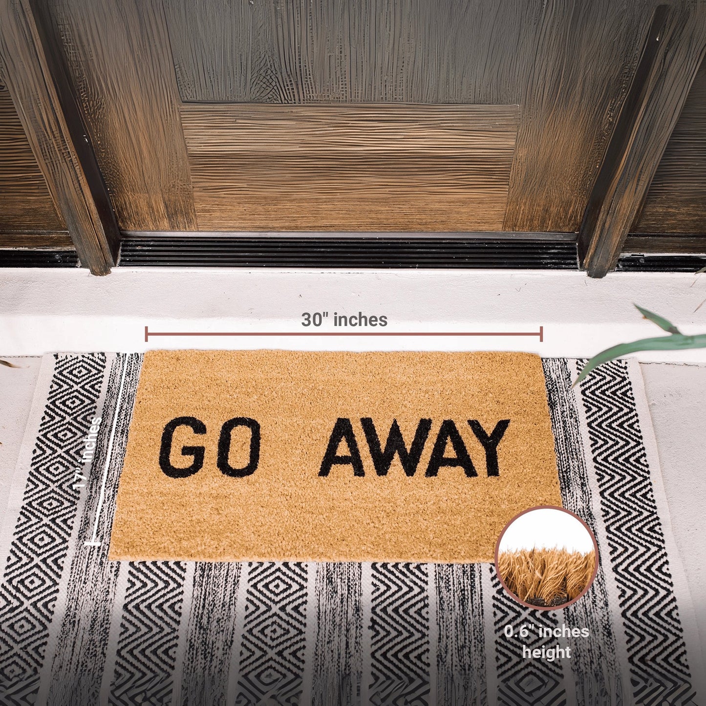 Go Away Natural Coir Doormat