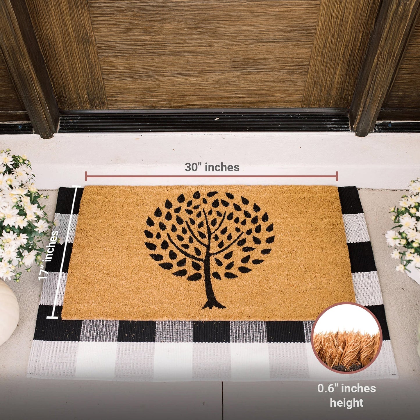 Tree of Life Natural Coir Doormat