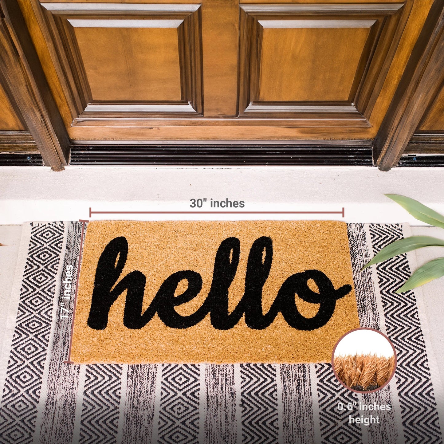 hello Natural Coir Doormat