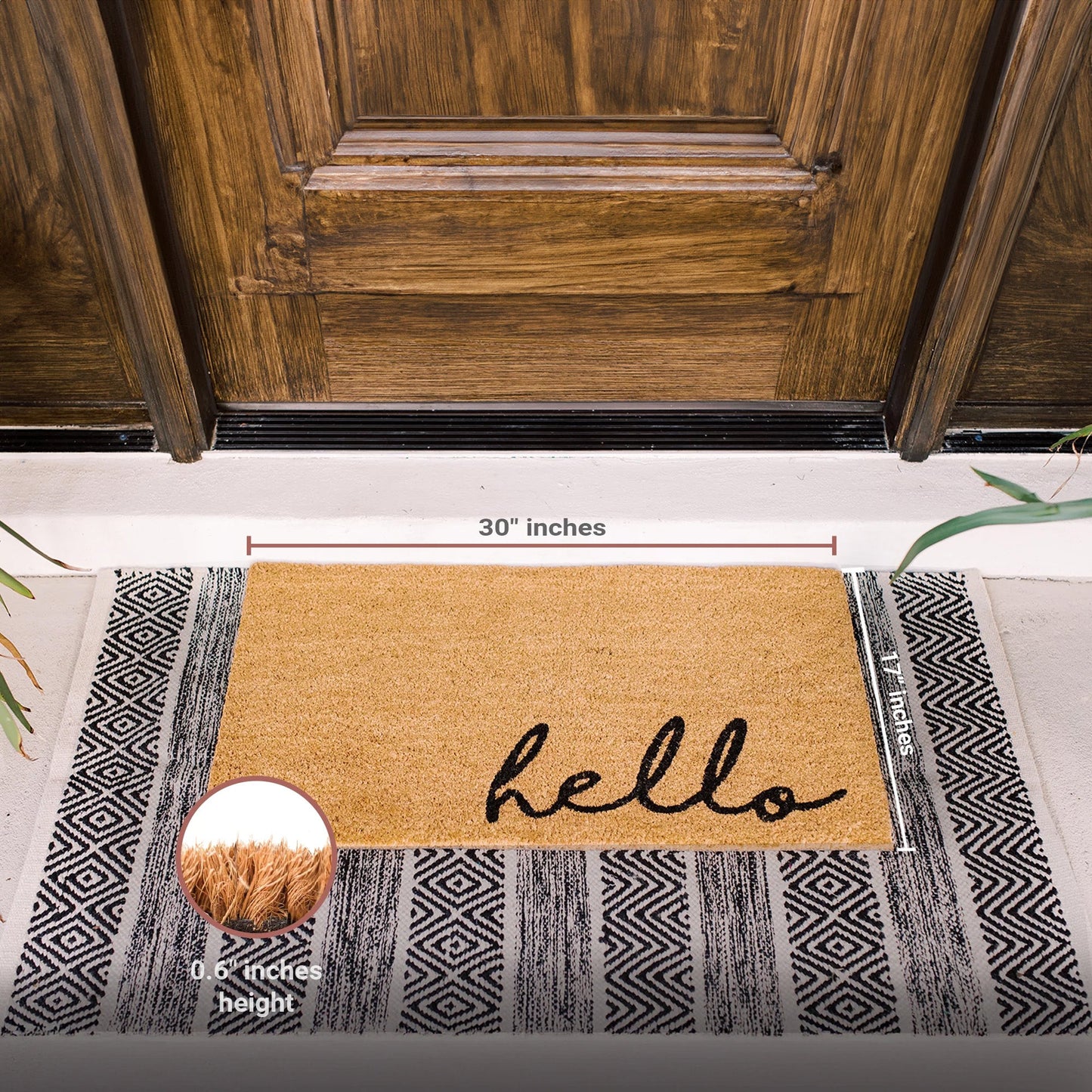 Meet and Greet Natural Coir Doormat