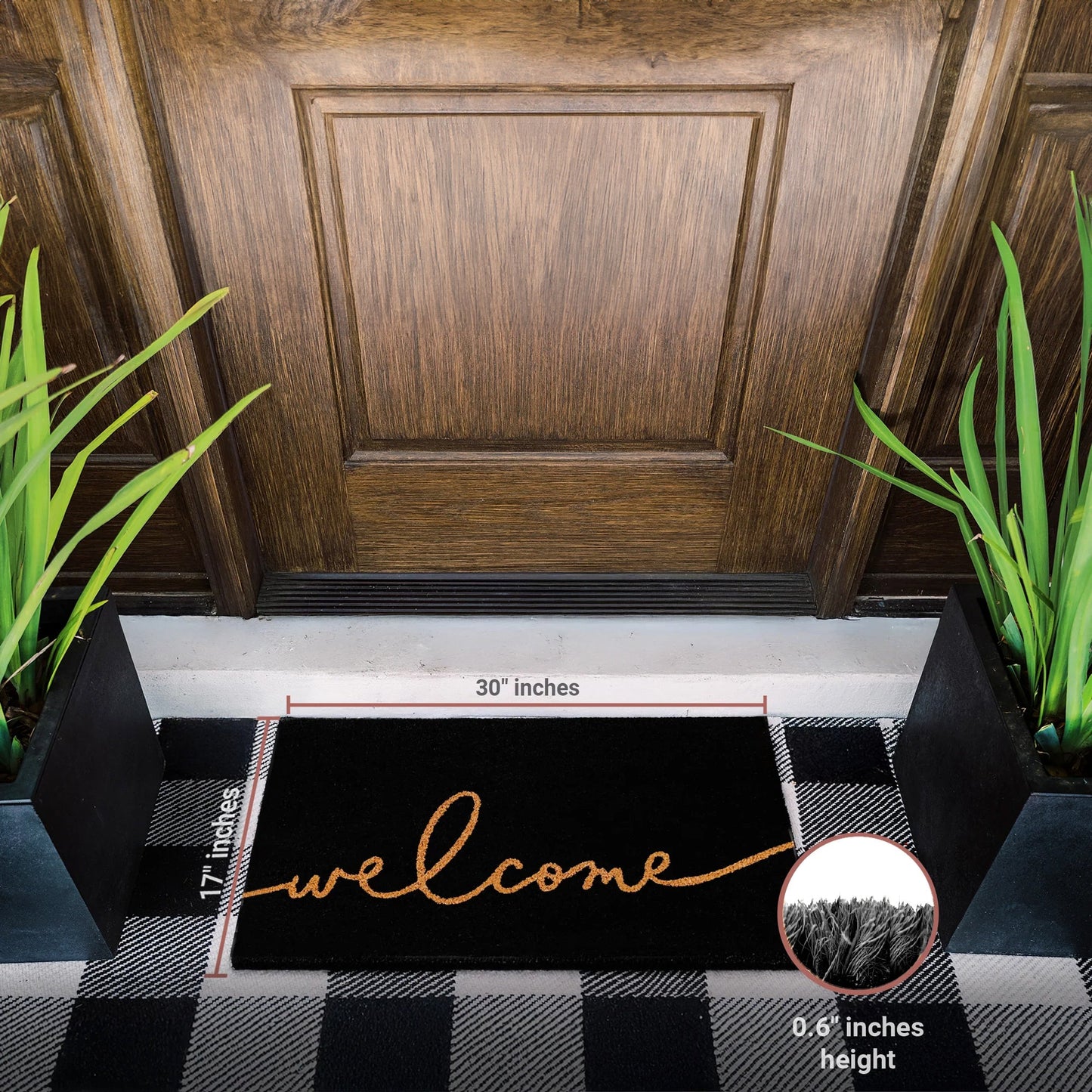 Nocturnal Greeting Natural Coir Doormat