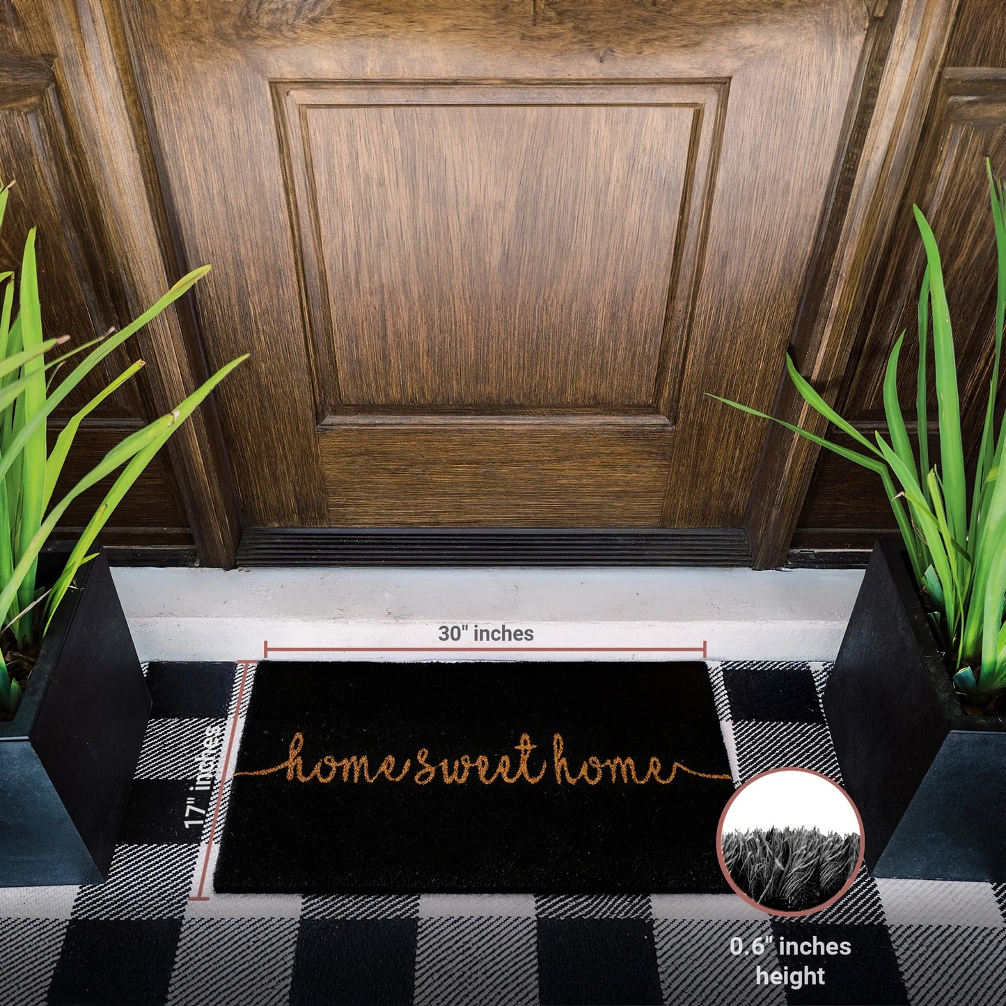 Rustic Greet Natural Coir Doormat
