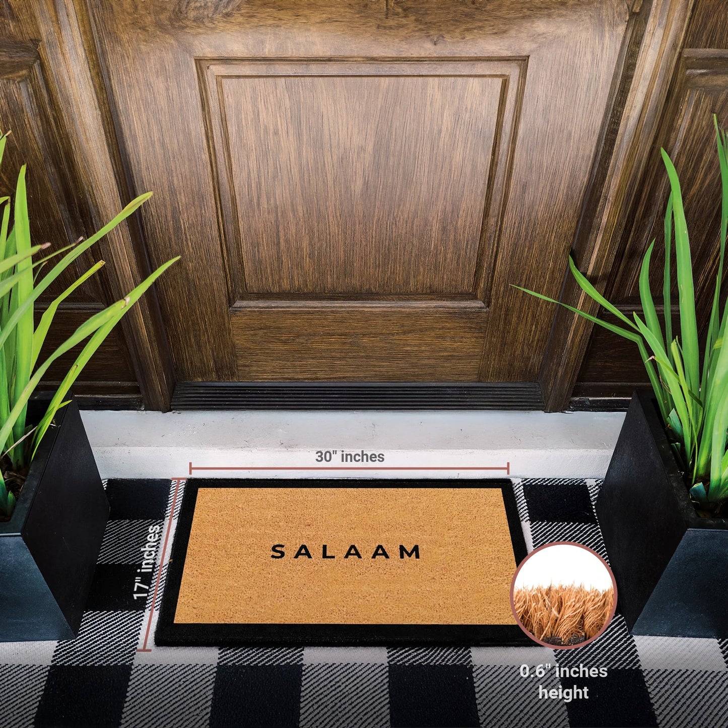 Peaceful Greeting Natural Coir Doormat
