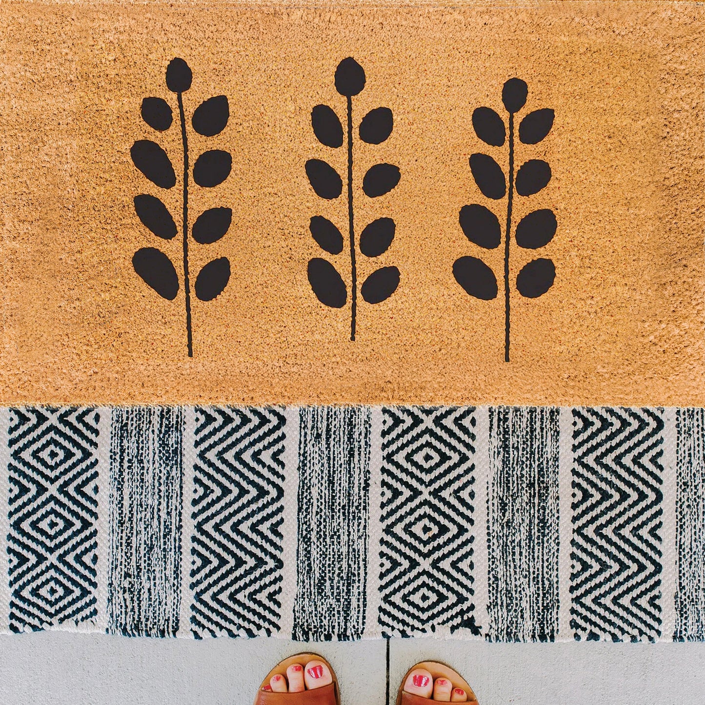 Silhouette Garden Natural Coir Doormat