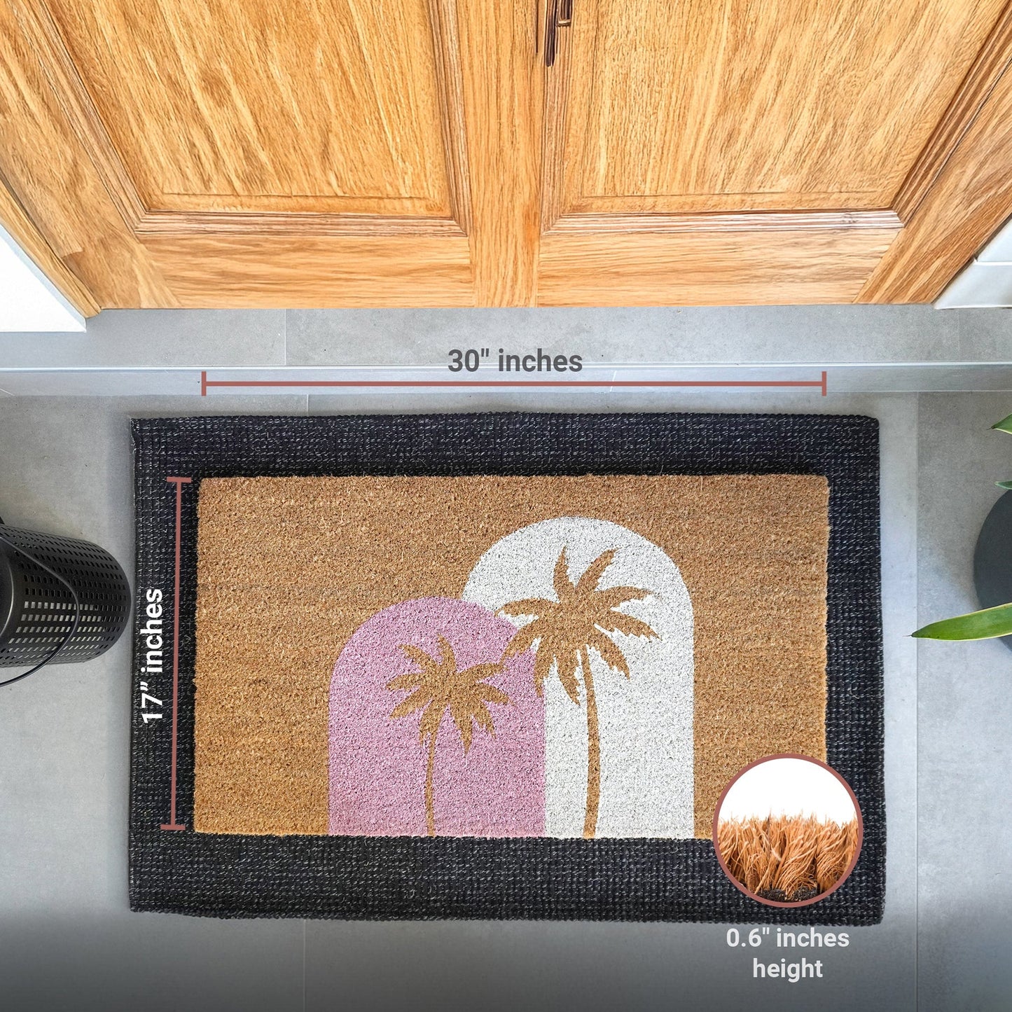 Sunset Palms Natural Coir Doormat