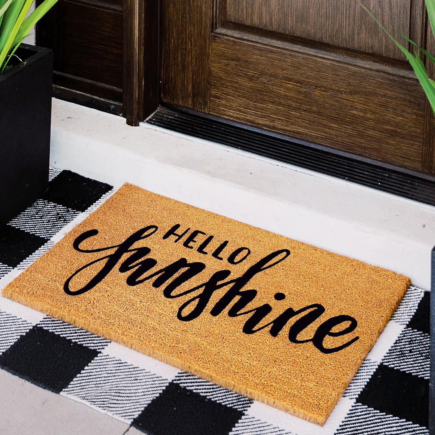 Hello Sunshine Natural Coir Doormat