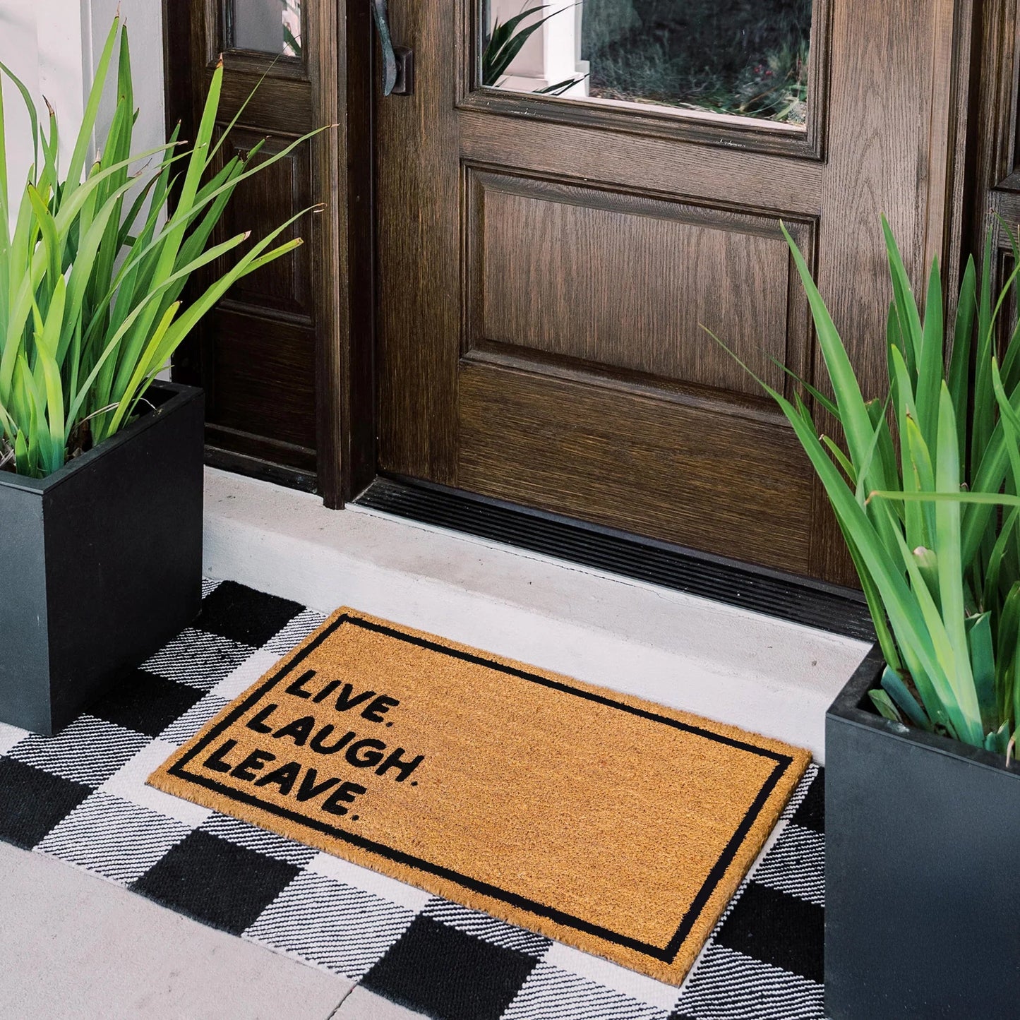 Live Laugh Leave Natural Coir Doormat