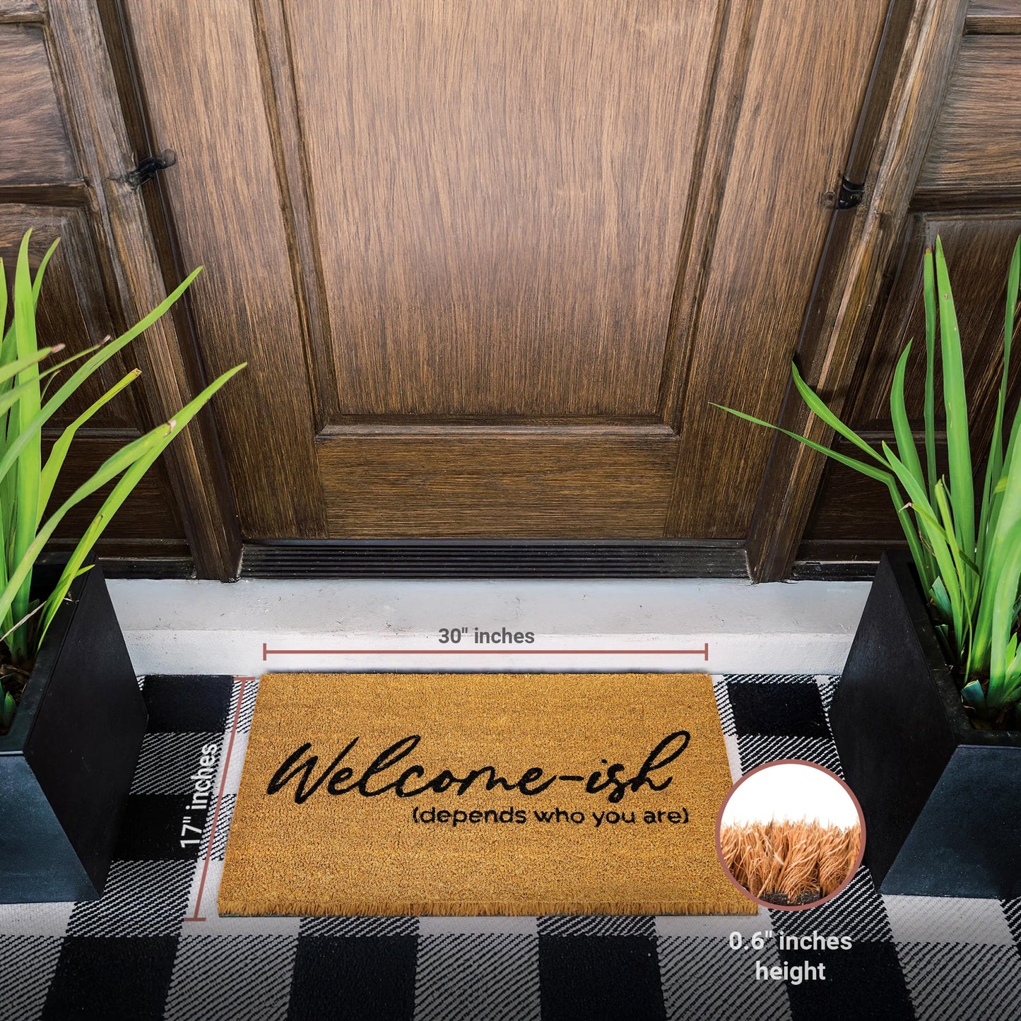 Welcome-ISH Natural Coir Doormat