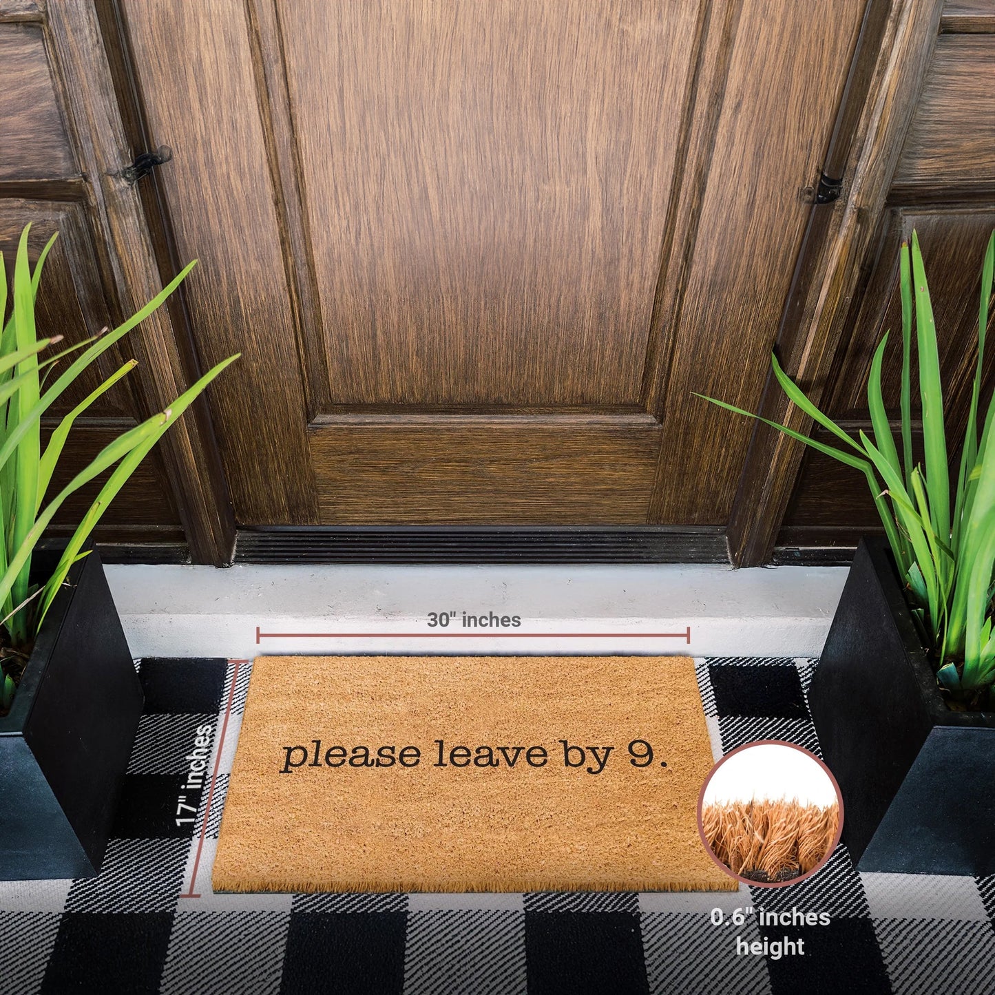 Goodbye at 9 Natural Coir Doormat