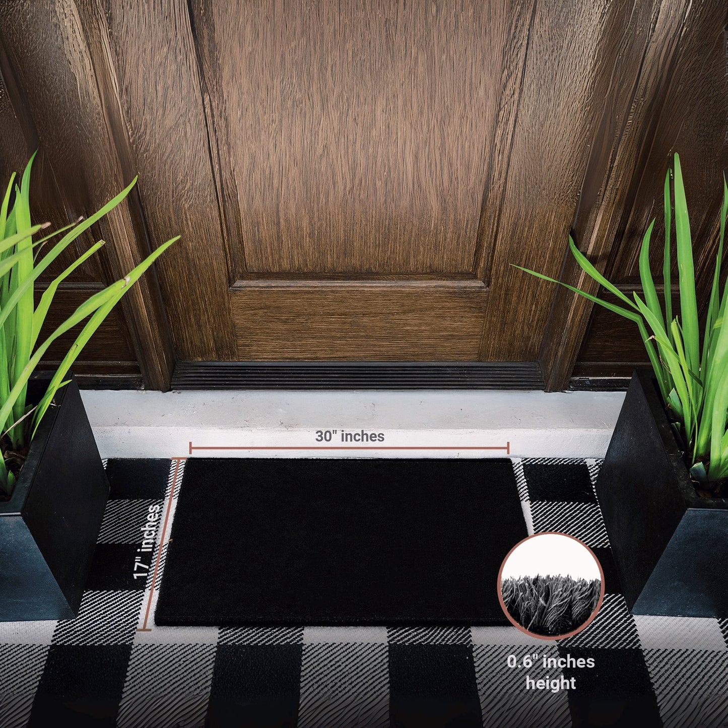 Black Natural Coir Doormat
