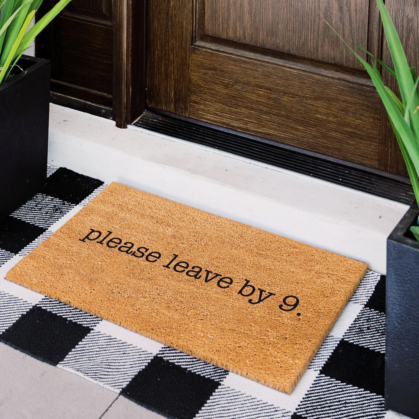 Goodbye at 9 Natural Coir Doormat