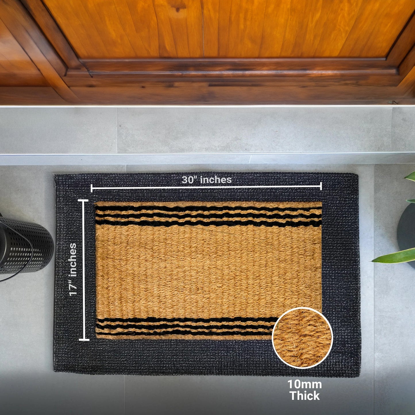 Rope Stripe Natural Woven Doormat