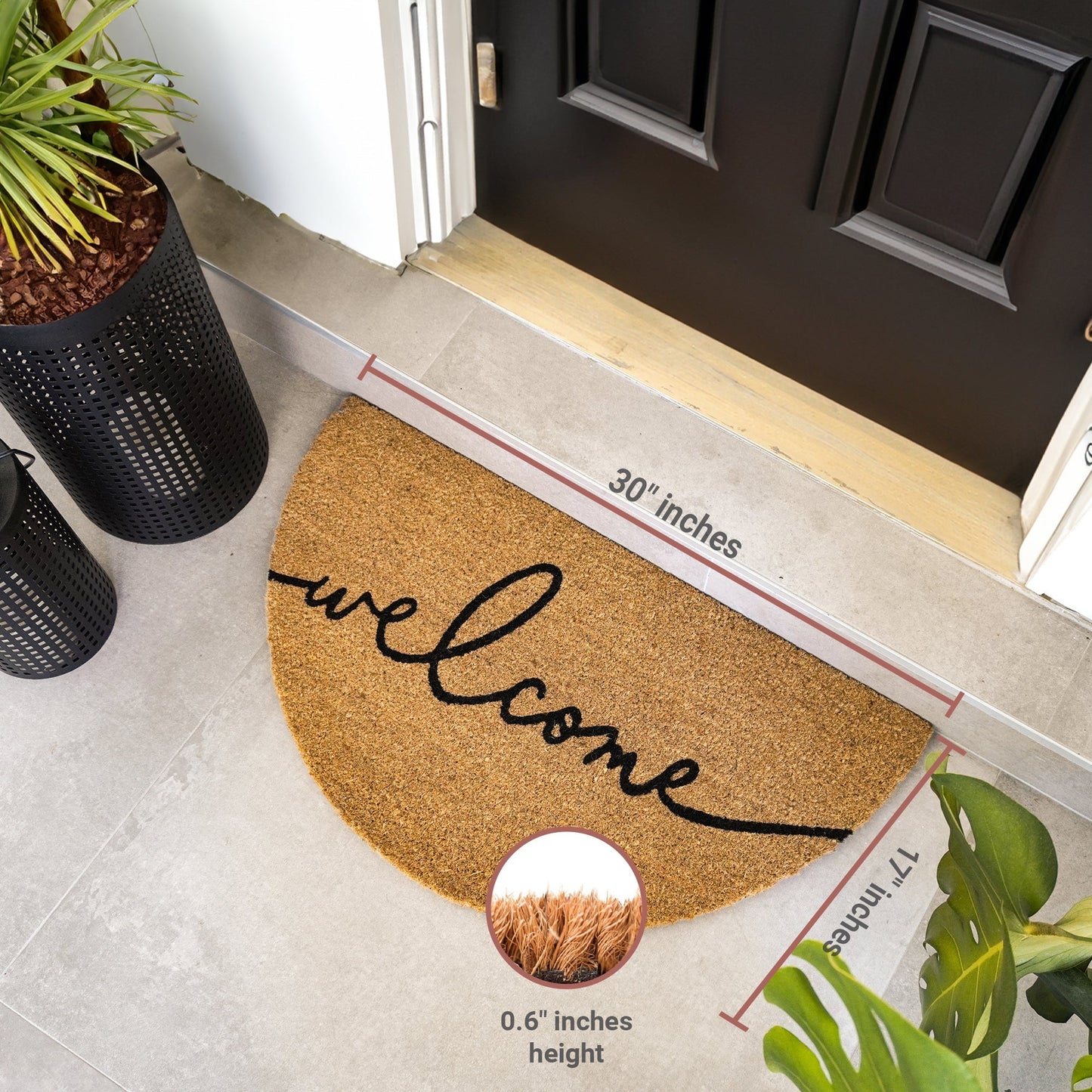 Lunar Welcome Natural Coir Doormat
