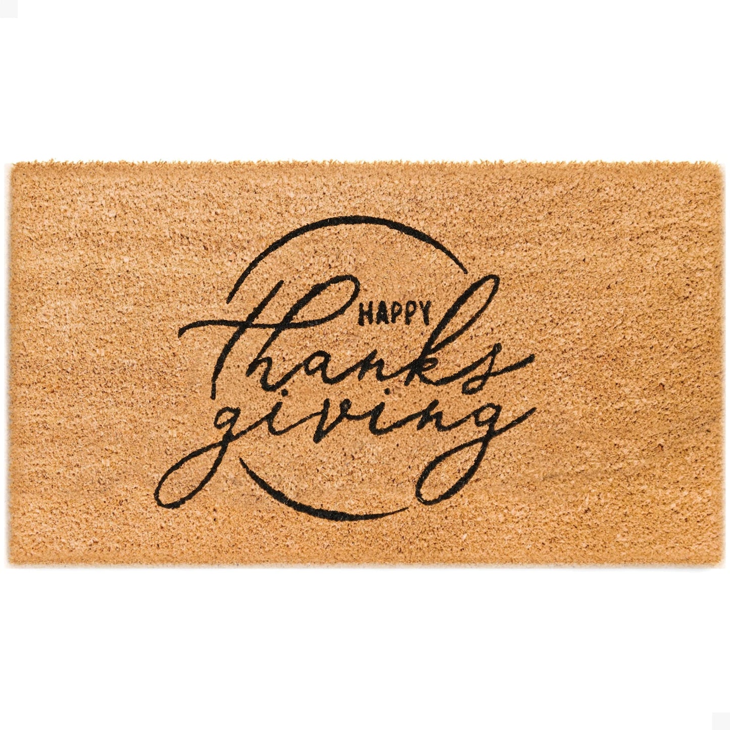 Happy Thanksgiving Natural Coir Doormat