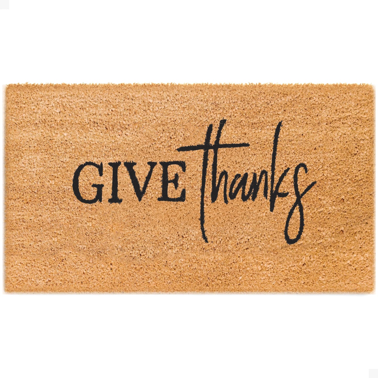 Give Thanks Natural Coir Doormat