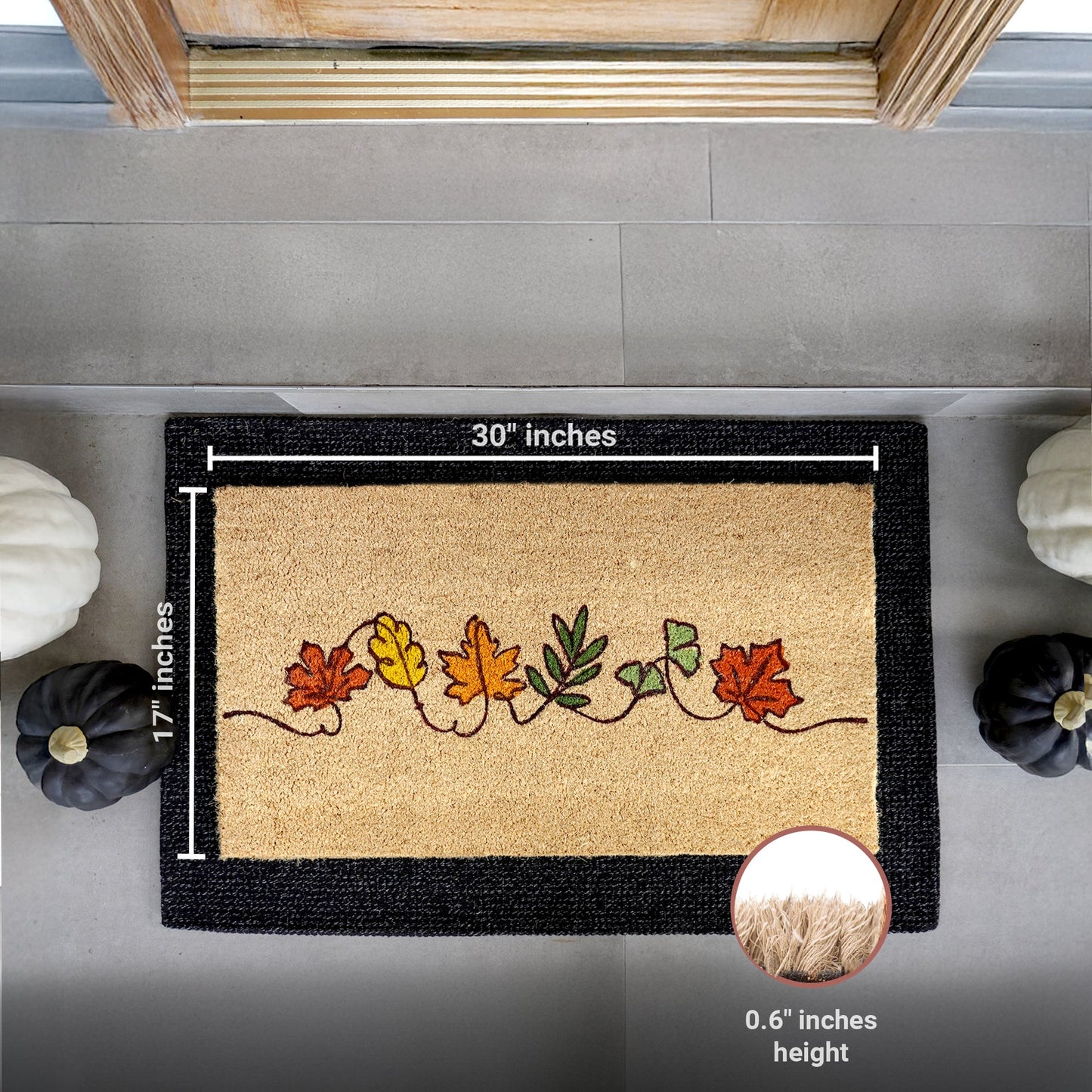 Autumn Whispers Natural Coir Doormat