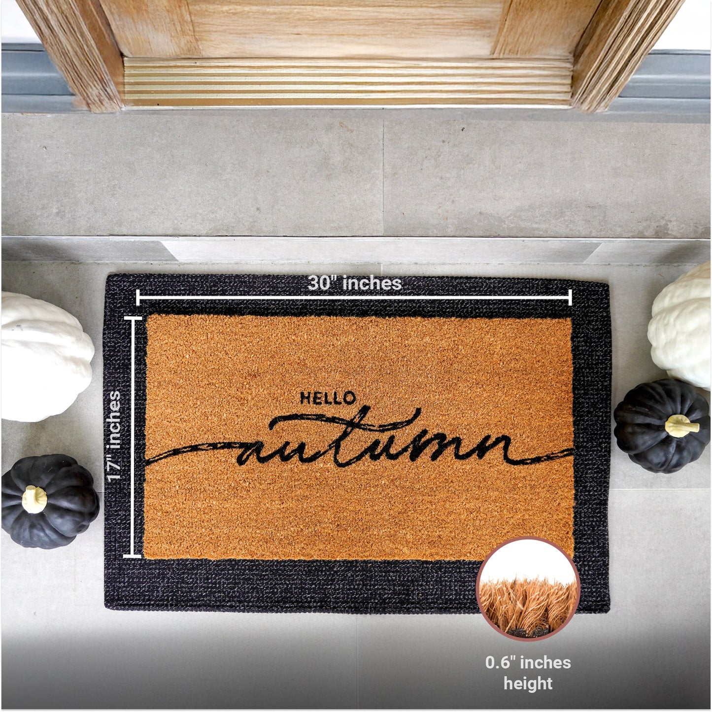 Hello Autumn Natural Coir Doormat