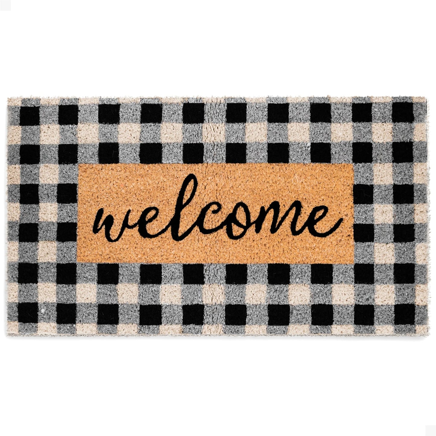 Buffalo Check Welcome Natural Coir Doormat