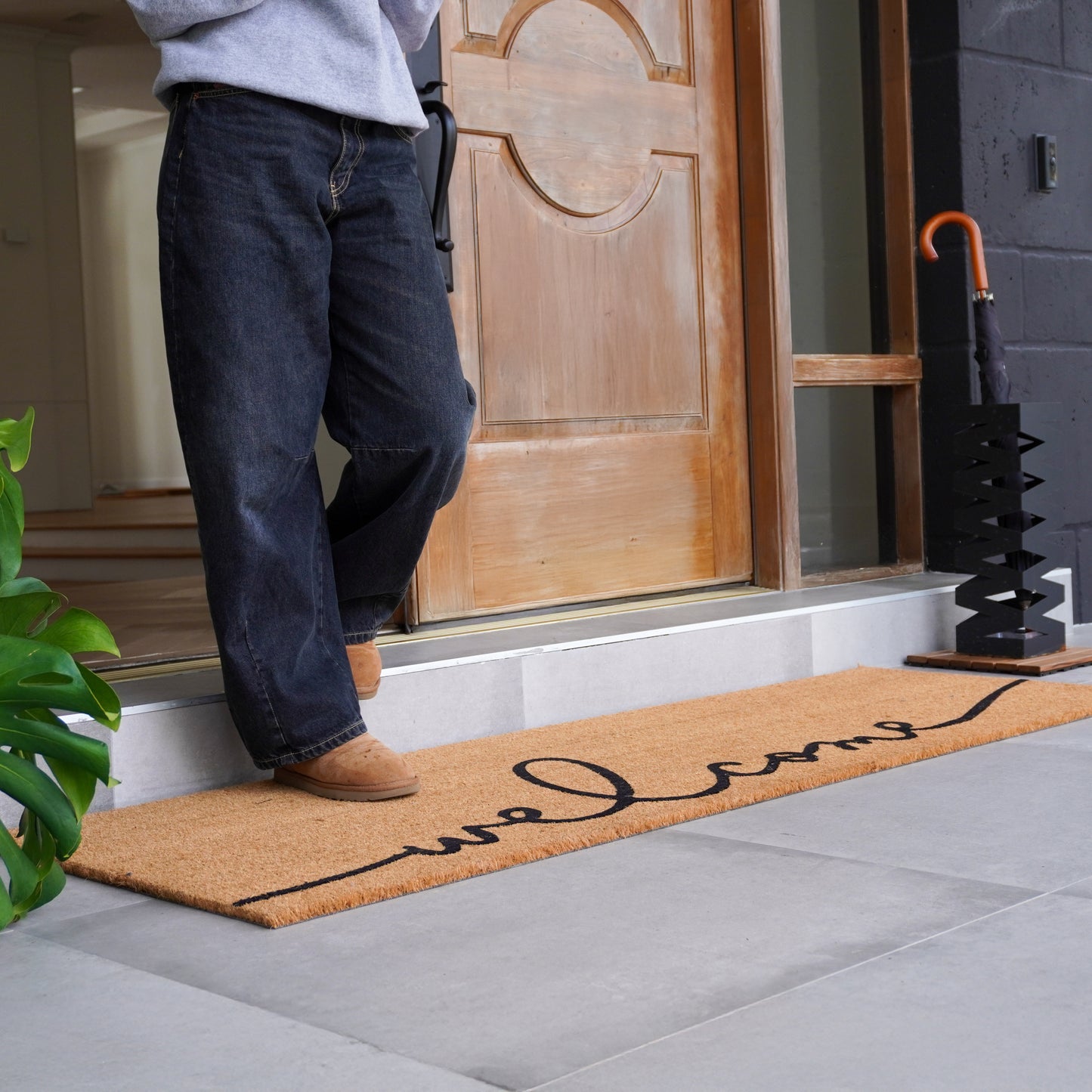 Panoramic Greeting Natural Coir Doormat