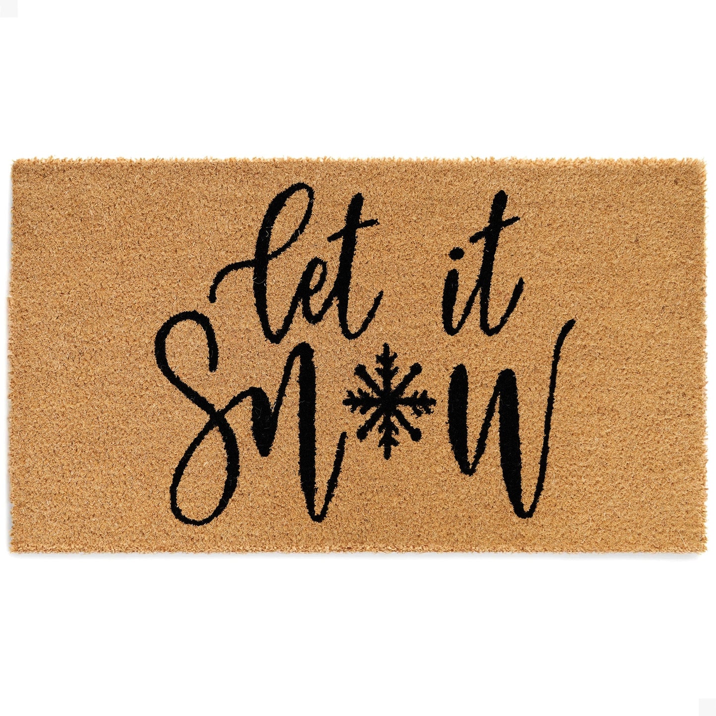 Let it Snow Natural Coir Doormat