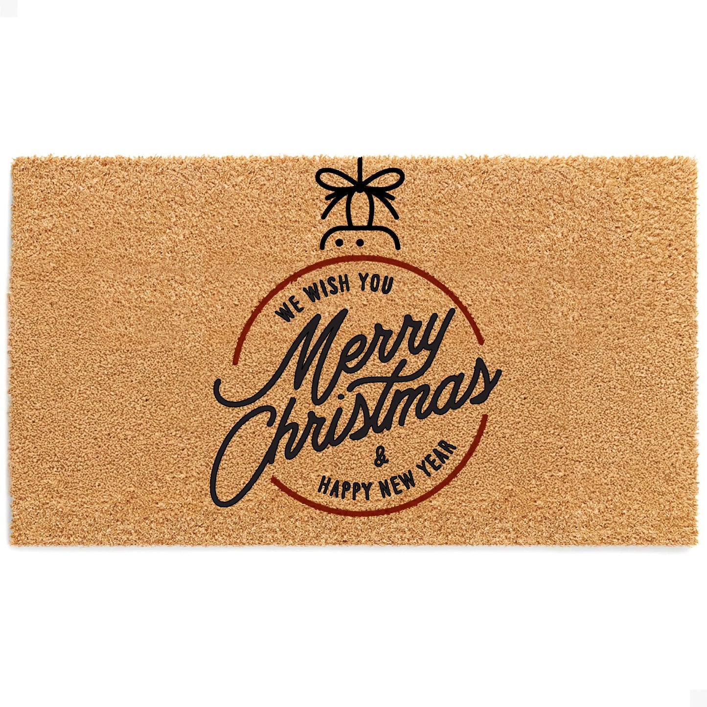 Christmas w/ Decoration Natural Coir Doormat