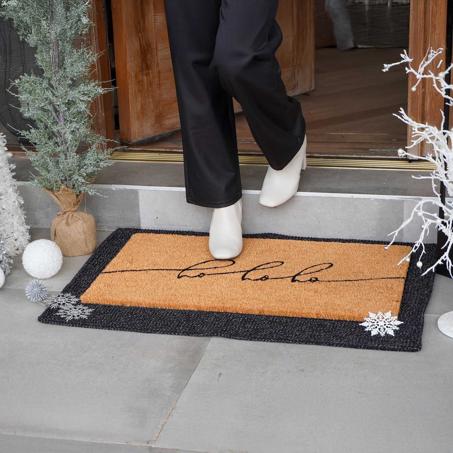 Festive Echo Natural Coir Doormat