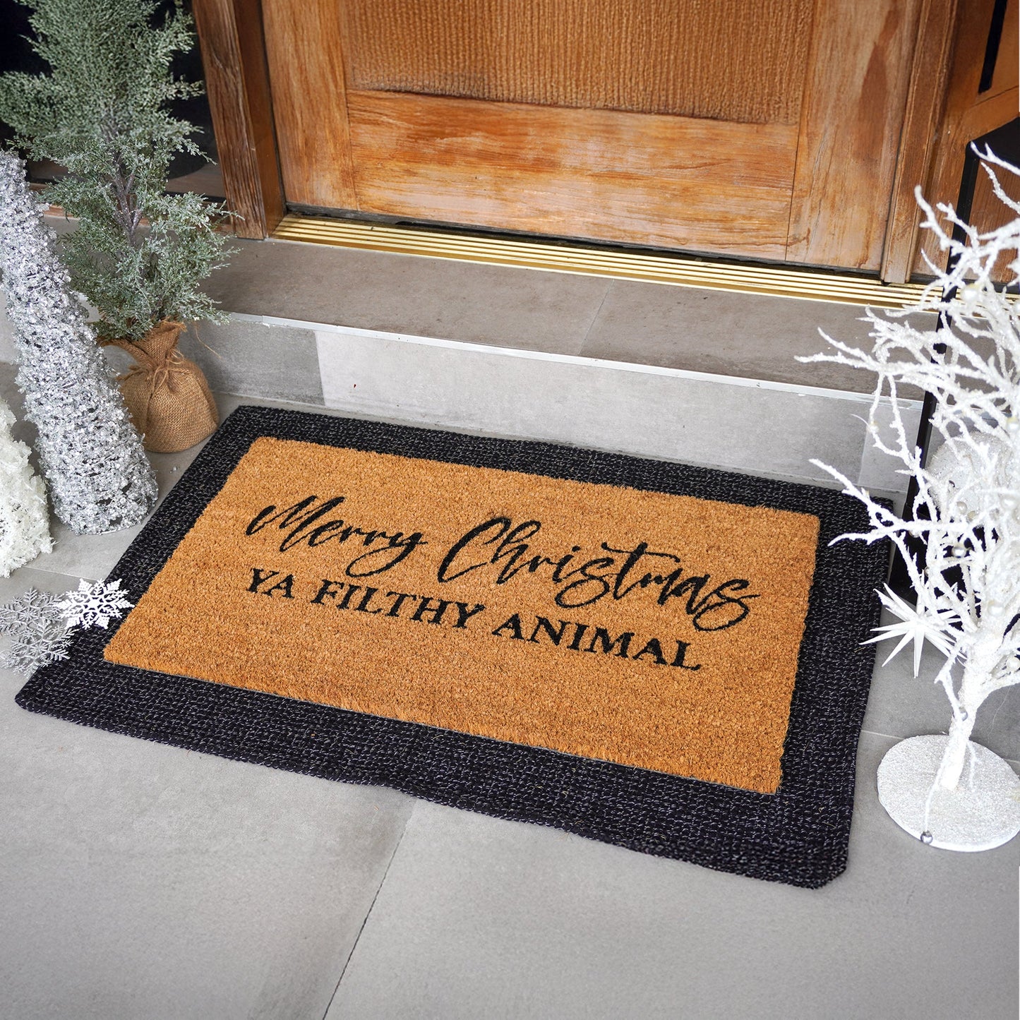 Wild Xmas Natural Coir Doormat