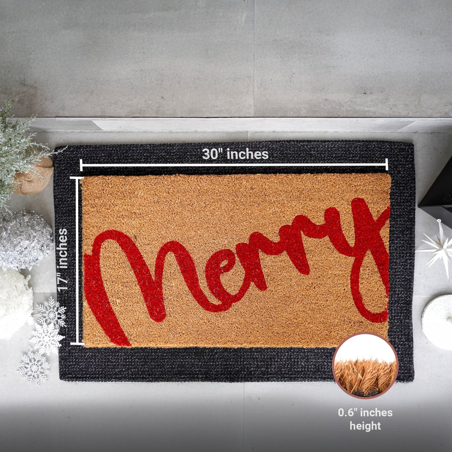 Merry Berry Natural Coir Doormat