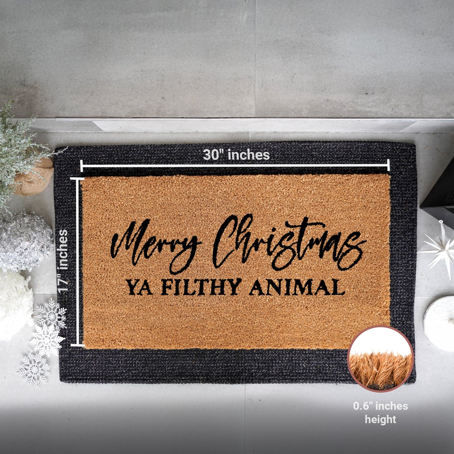 Wild Xmas Natural Coir Doormat
