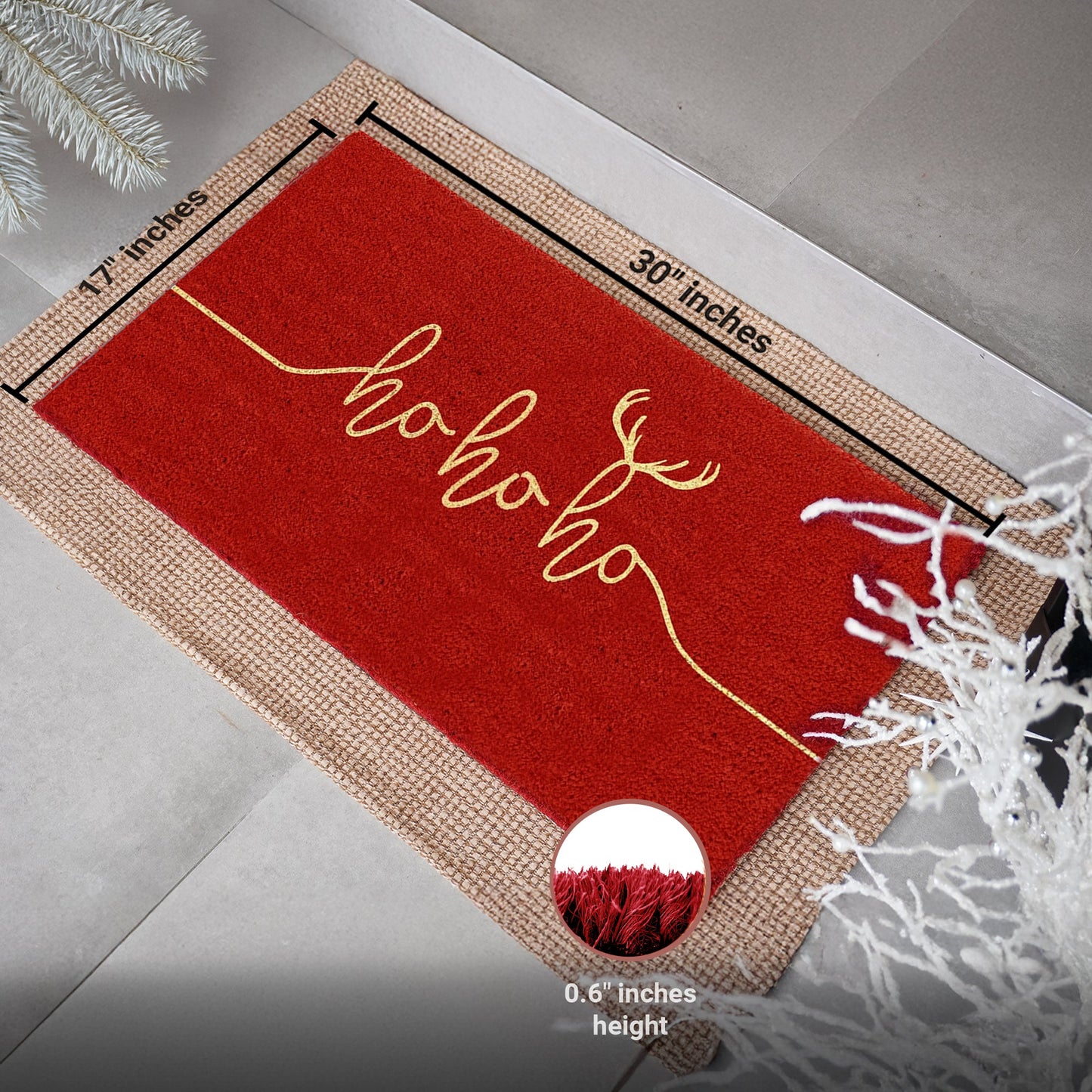 Ho Ho Ho Natural Coir Doormat