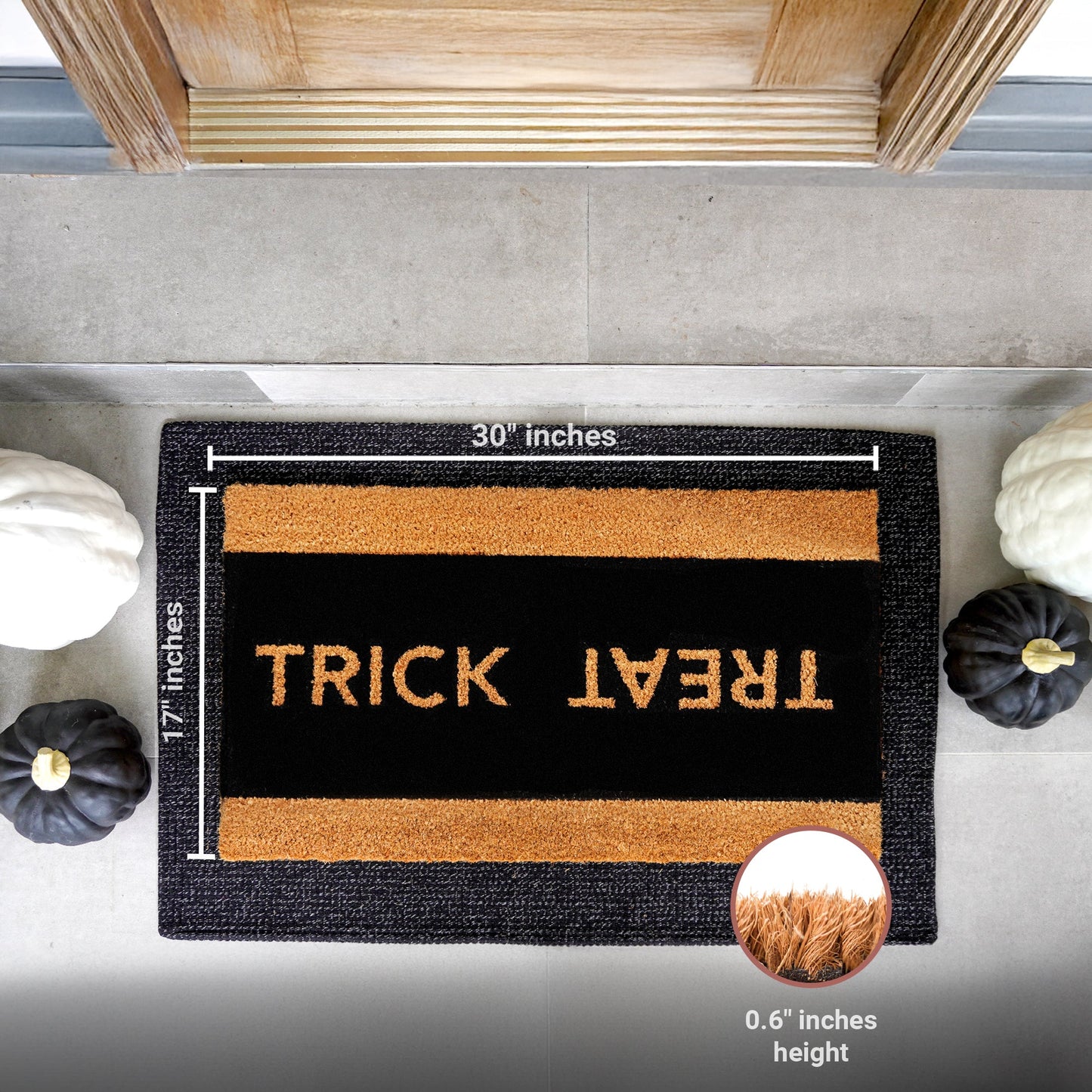 Trick or Treat Natural Coir Doormat