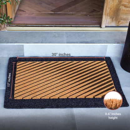 Linear Motion Natural Coir Doormat - 17x30