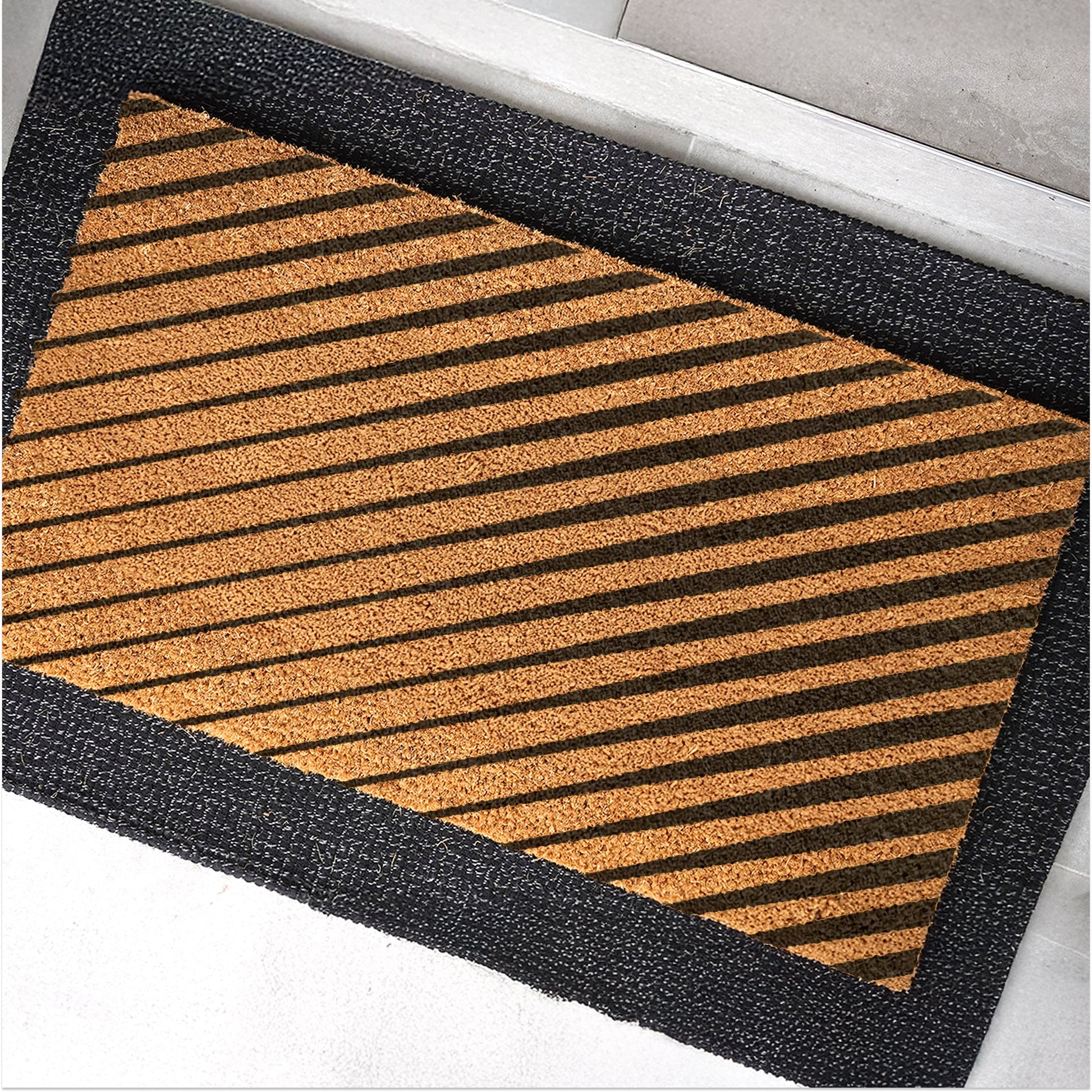 Linear Motion Natural Coir Doormat - 17x30