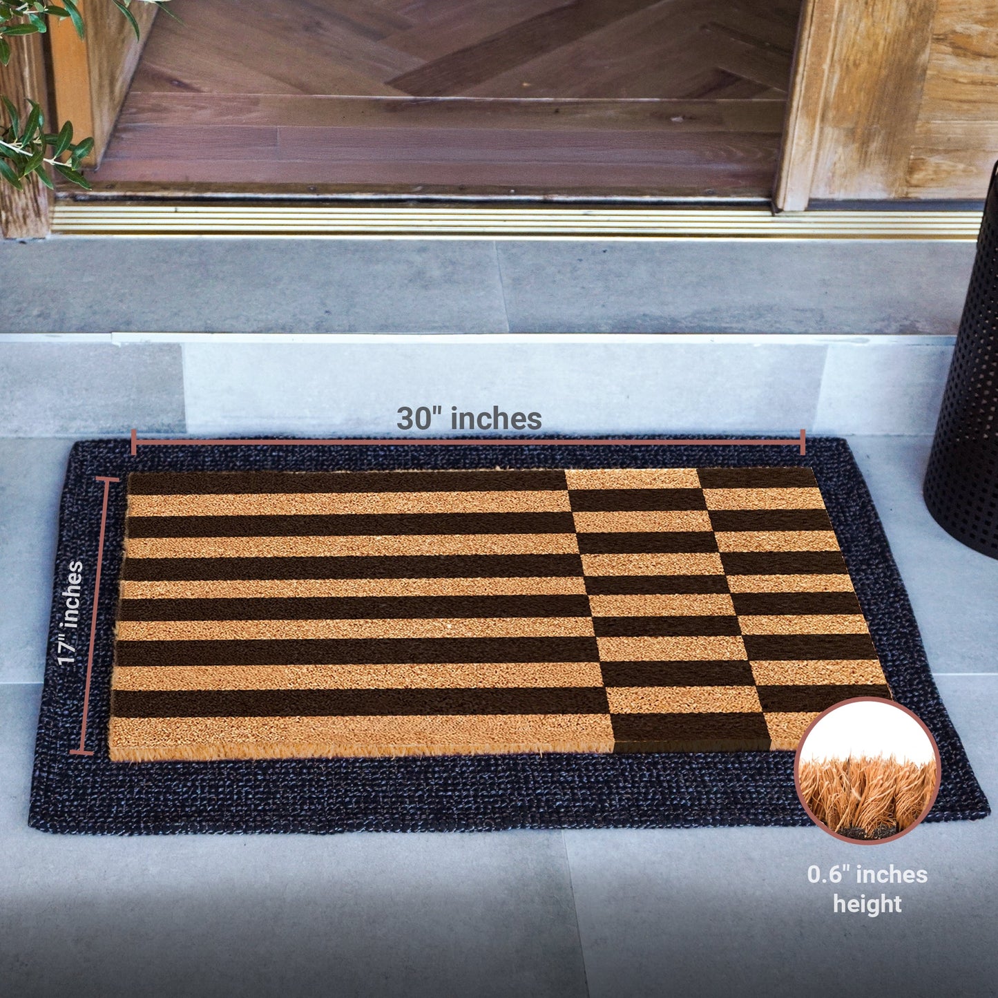 Offset Order Natural Coir Doormat - 17x30