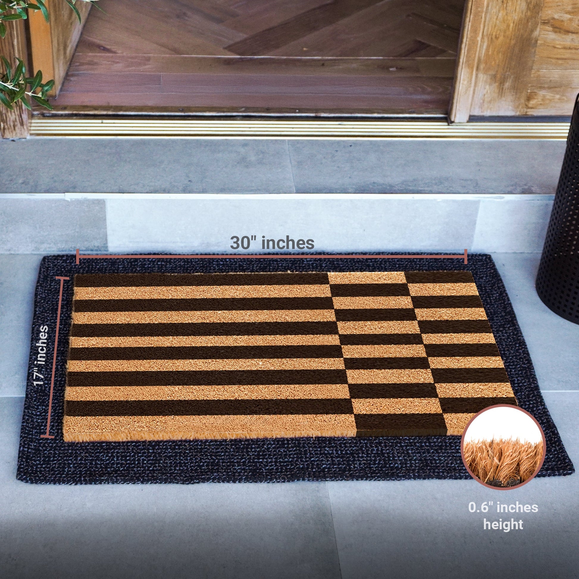 Offset Order Natural Coir Doormat - 17x30