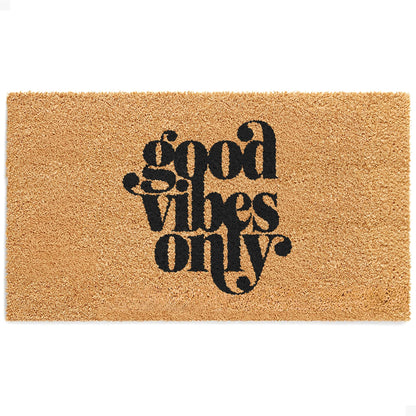 Good Vibes Only Natural Coir Doormat - 17x30