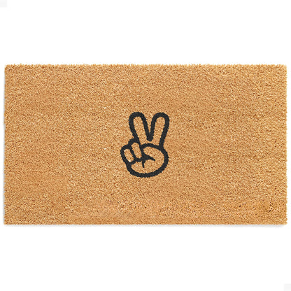 Peace Out Natural Coir Doormat - 17x30